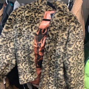 cheetah print fur jacket